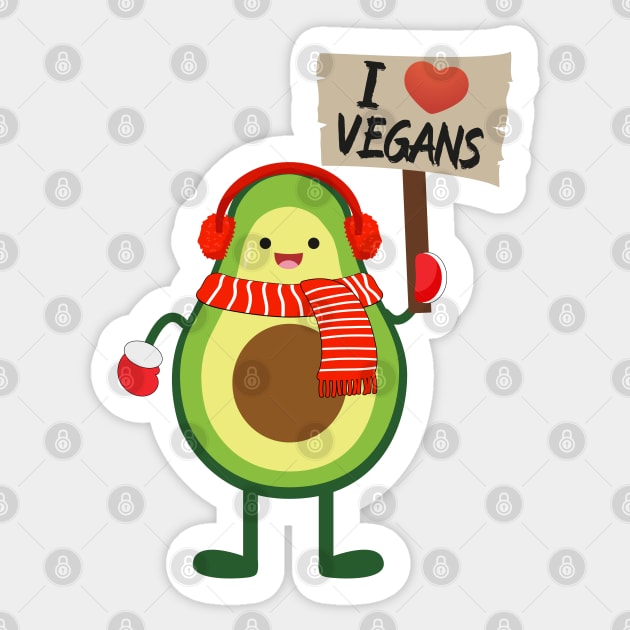 Avo I love vegans Sticker by MZeeDesigns